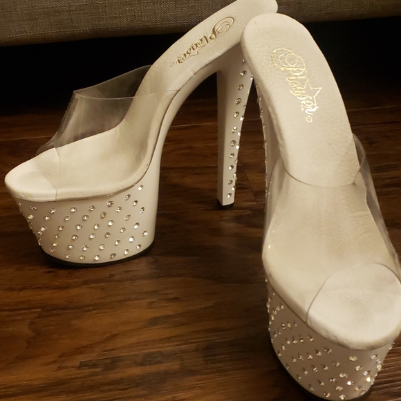 Pleaser Stardust 701 White CZ Studs Size 7 - Picture 11 of 14